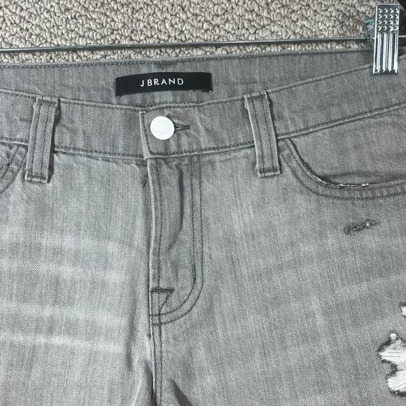 J Brand Denim Cut Off Shorts Womens Size 28 Gray Distressed Frayed Hem Festival - Picture 2 of 11